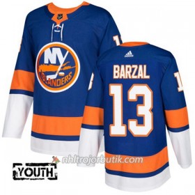 Barn Ishockey New York Islanders Tröja Mathew Barzal 13 Adidas 2017-2018 Blå Authentic